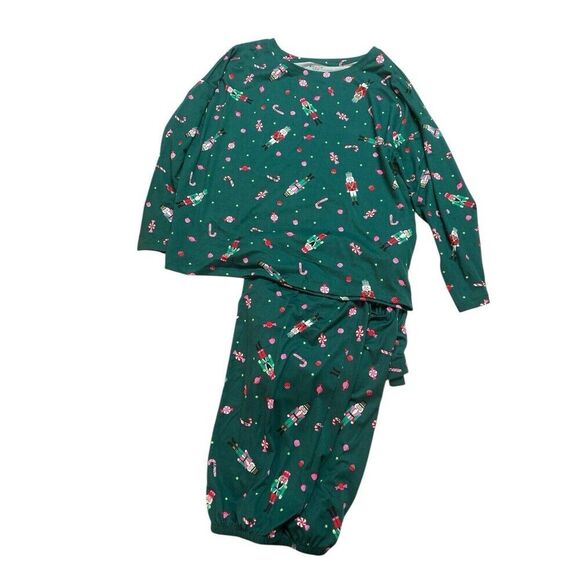 Joyspun Pajama Sleep XL Top 16-18 3X Bottom Green Christmas NWT Nutcracker Candy - Picture 3 of 7